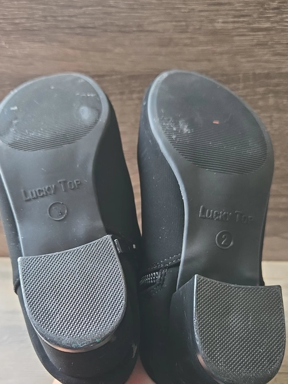 Kids Black Ankle Boots with Side Zip,size 2,brand Lucky Top